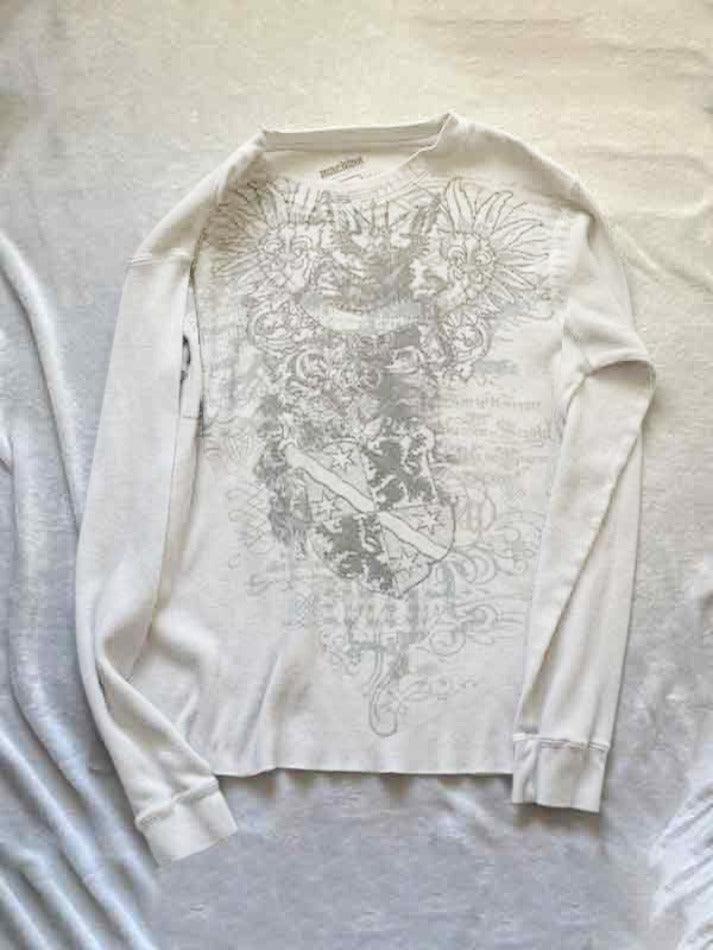 Vintage Print Long Sleeve Tee - AnotherChill