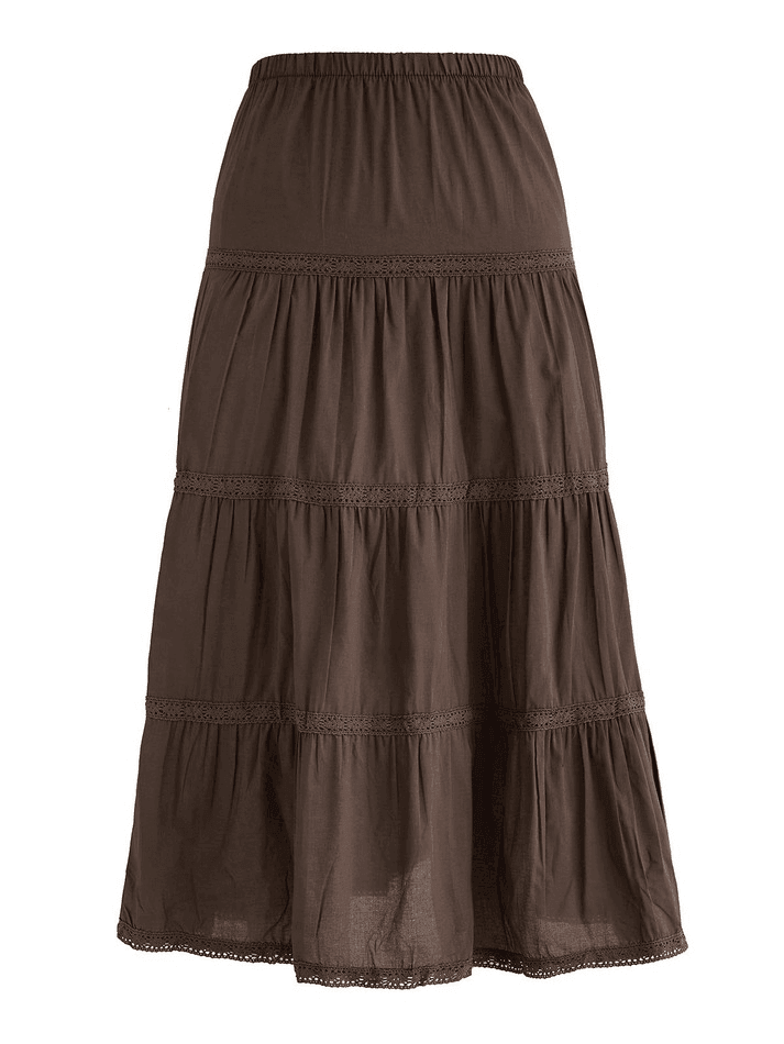Vintage Tiered Midi Skirt - AnotherChill