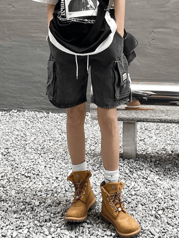 Vintage Wash Cargo Denim Shorts - AnotherChill