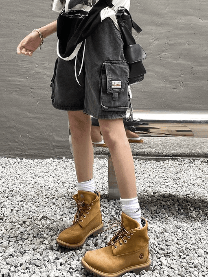 Vintage Wash Cargo Denim Shorts - AnotherChill
