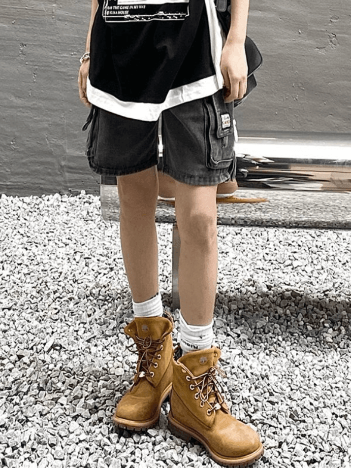 Vintage Wash Cargo Denim Shorts - AnotherChill