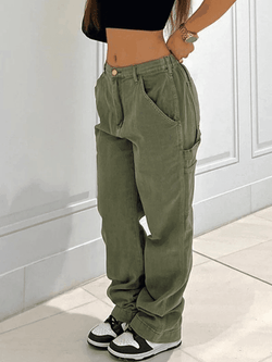 Vintage Wash Green Cargo Jeans - AnotherChill
