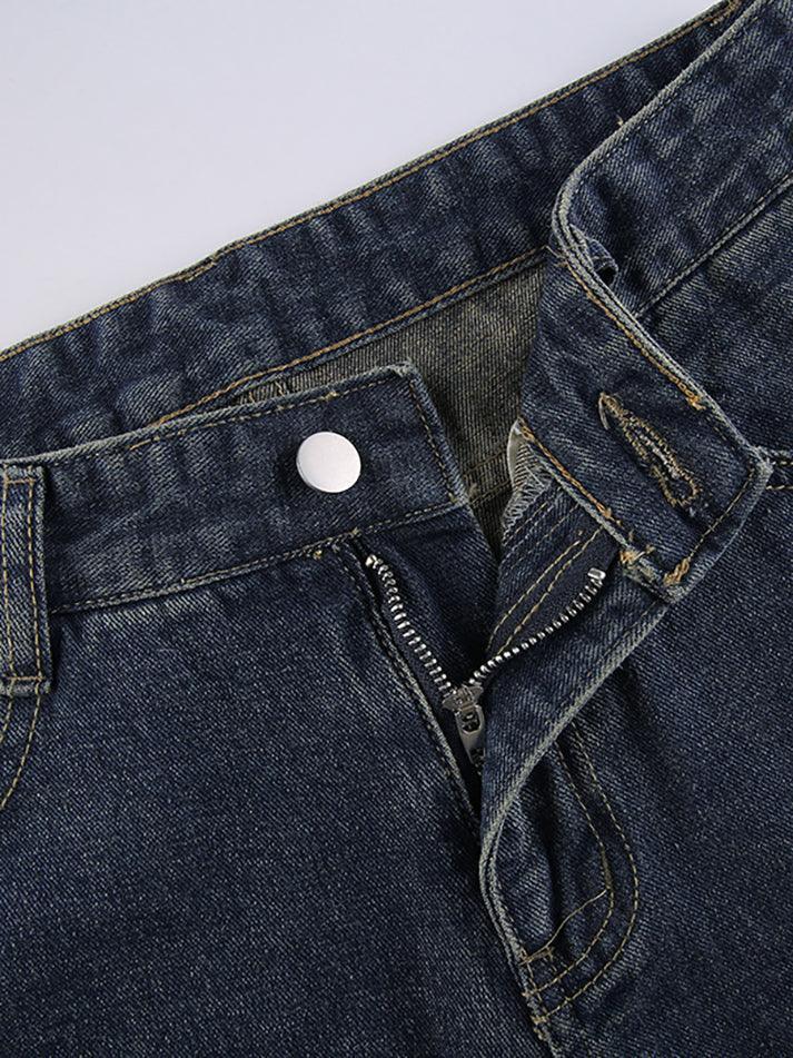 Vintage Washed Butterfly Flare Jeans - AnotherChill