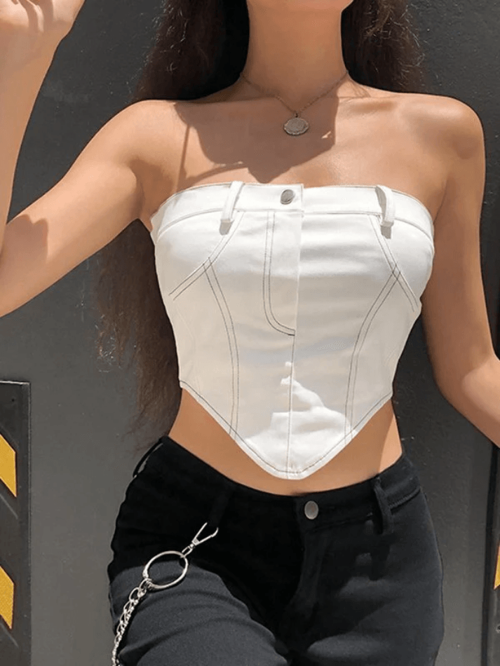 Vintage Zipper Bandeau Tops - AnotherChill