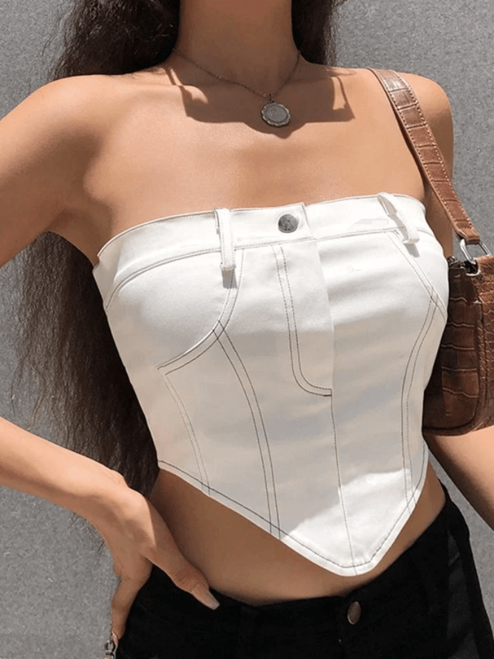 Vintage Zipper Bandeau Tops - AnotherChill