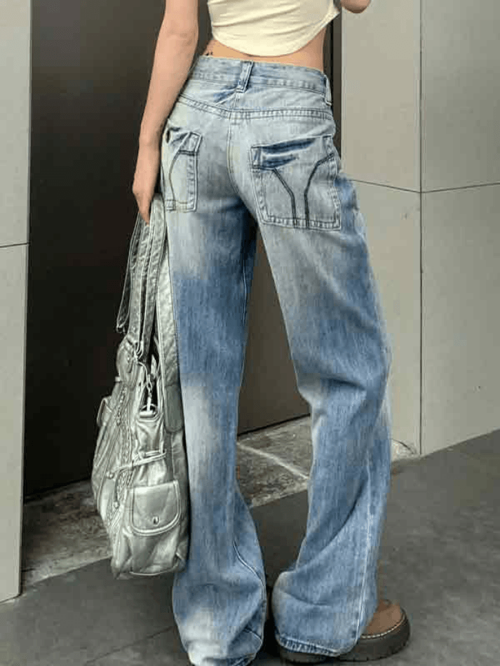 Washed Distressed Low Waist Boyfriend Jeans - AnotherChill