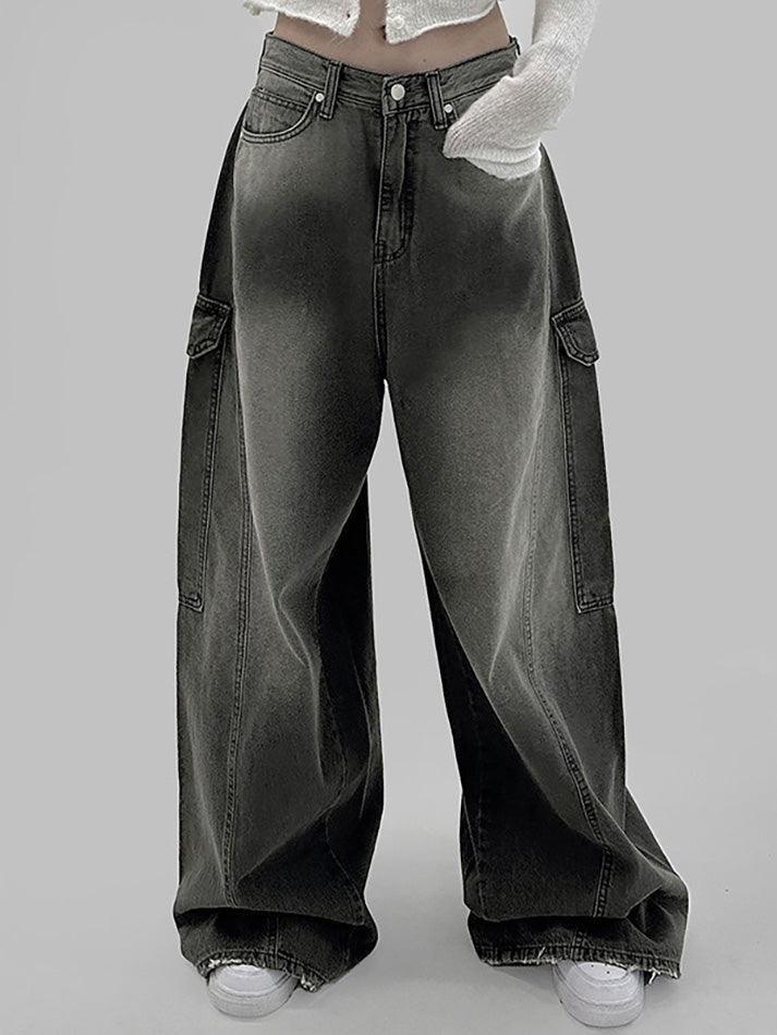 Washed Faded Loose Fit Straight-Leg Jeans - AnotherChill