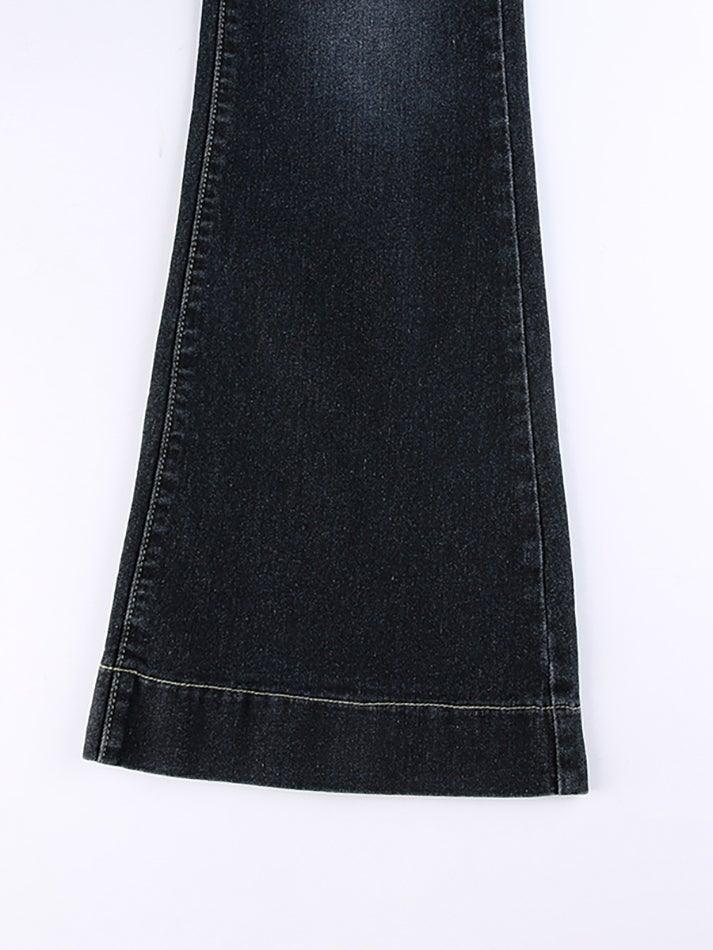 Washed Low Waist Flare Jeans - AnotherChill