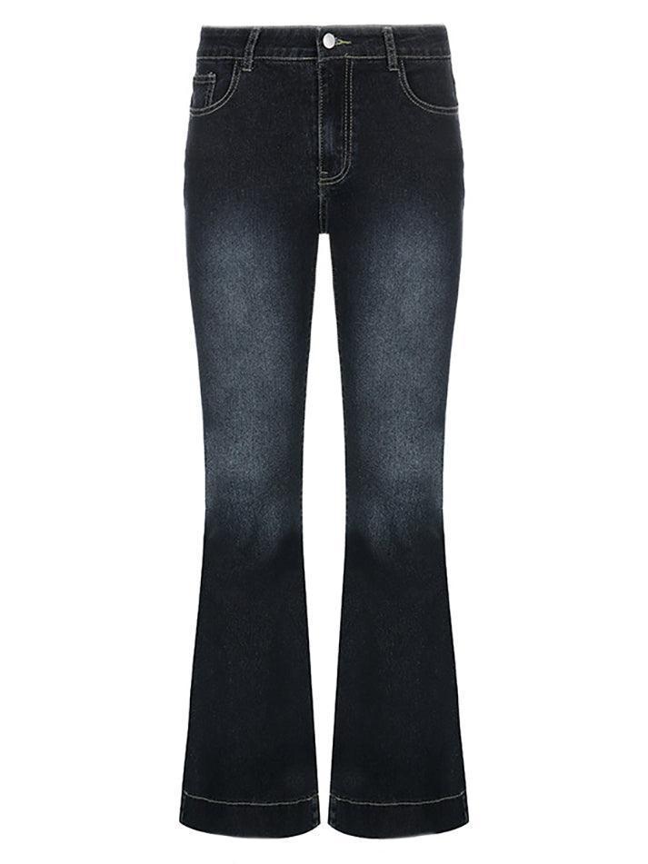 Washed Low Waist Flare Jeans - AnotherChill