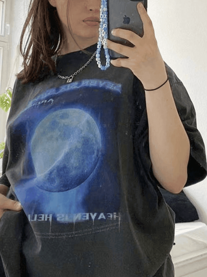 Washed Moon Graphic Tee - AnotherChill