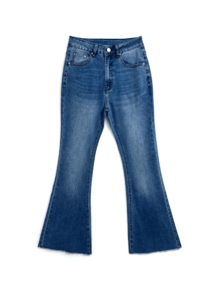 Washed Push Up Flare Leg Jeans - AnotherChill
