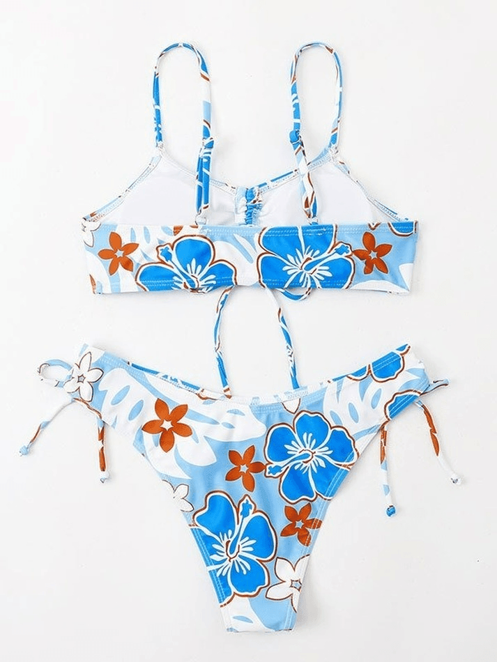 Wave Floral Print Bikini Set - AnotherChill