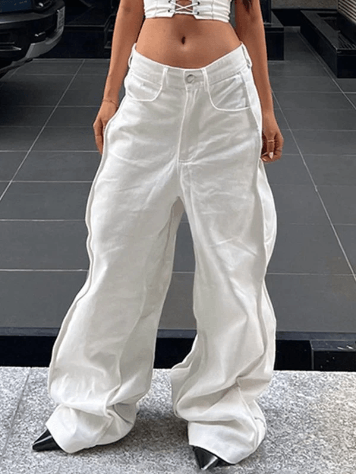 Wavy Side Relaxed Boyfriend Jeans - AnotherChill