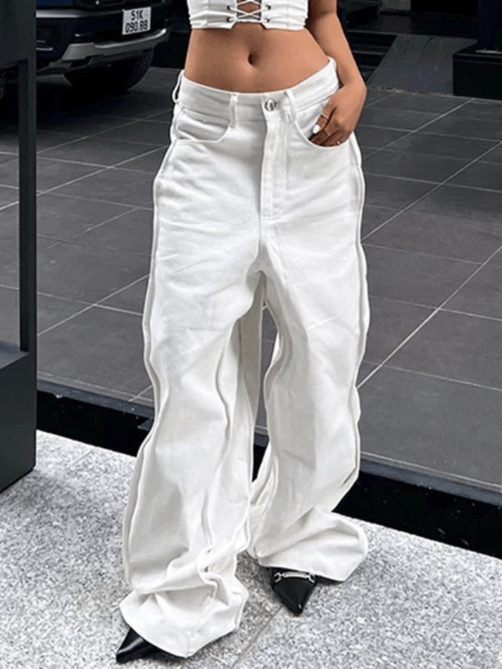 Wavy Side Relaxed Boyfriend Jeans - AnotherChill