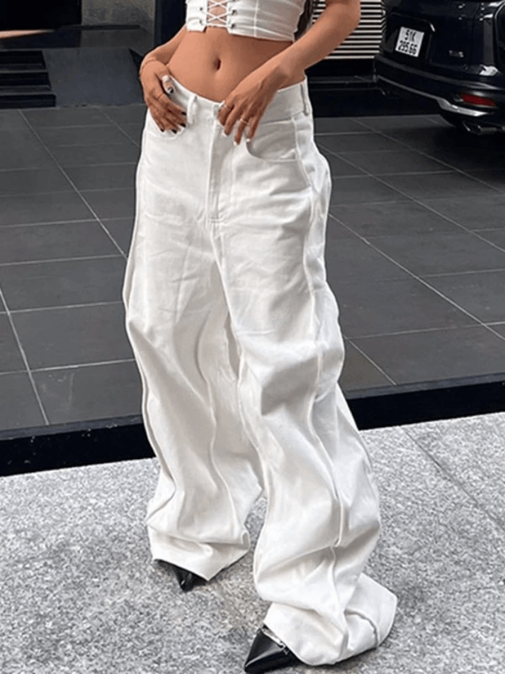 Wavy Side Relaxed Boyfriend Jeans - AnotherChill