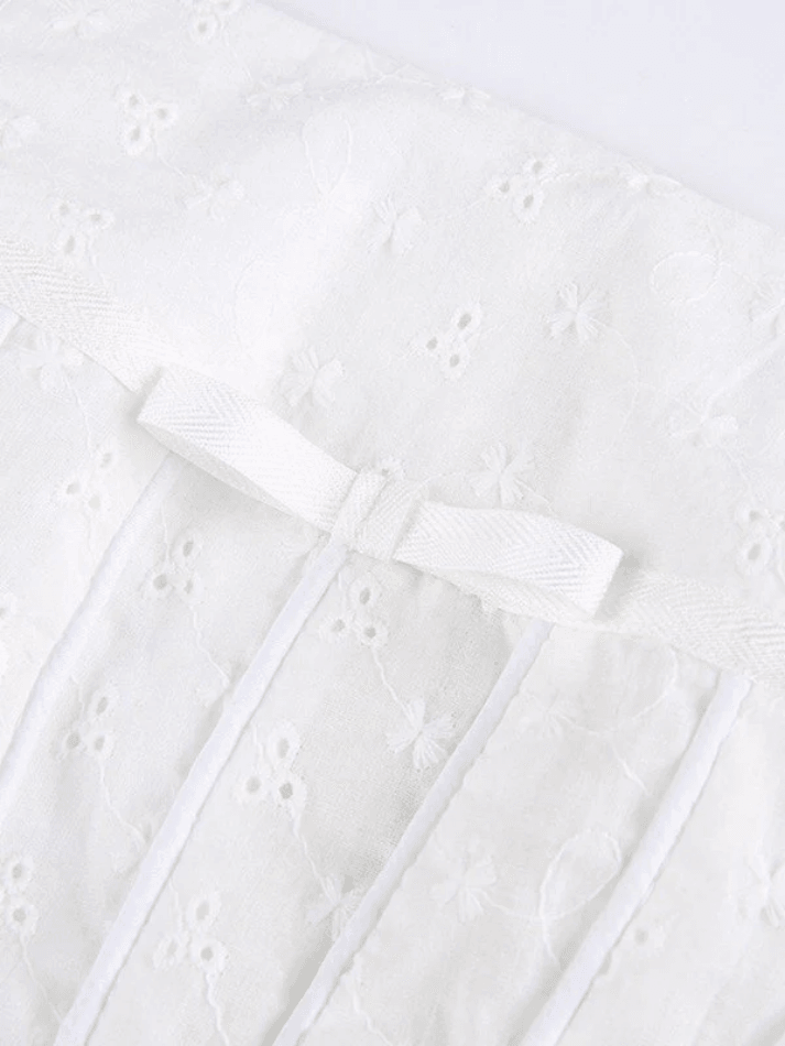 White Broderie Lace Corset Top - AnotherChill