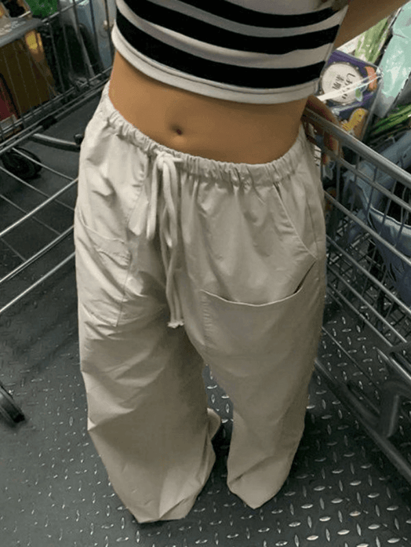 Y2K Baggy Parachute Cargo Pants - AnotherChill