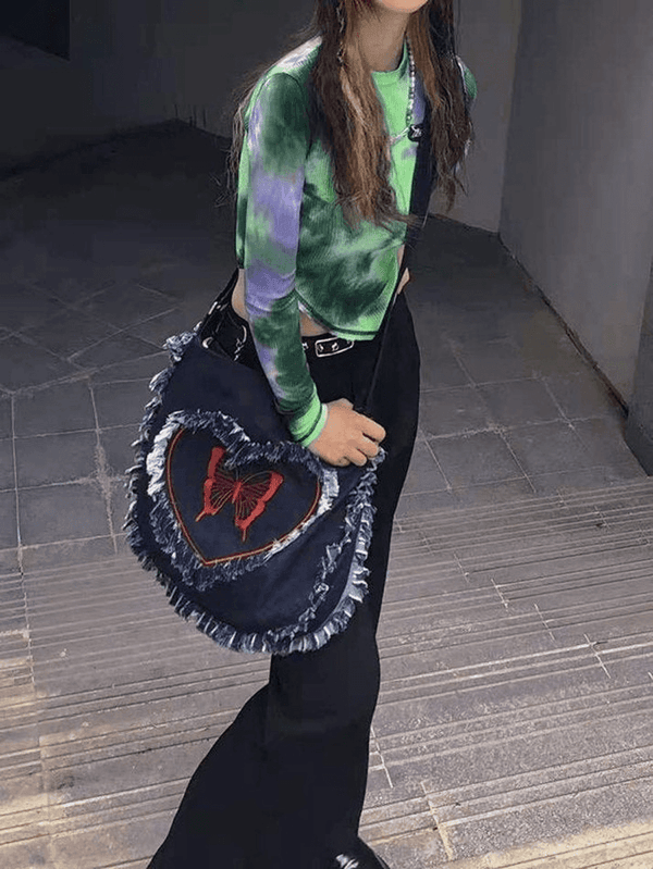 Y2k Butterfly Print Tannin Bag - AnotherChill