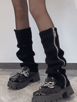 Zip Up Knitted Leg Warmer - AnotherChill