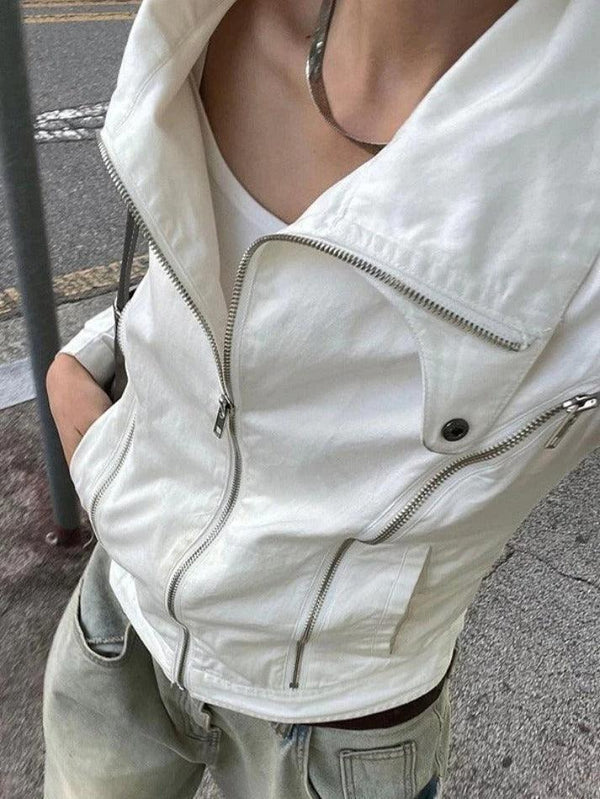 Zipper Detail Y2K Jacket - AnotherChill