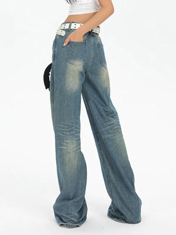 Vintage Washed Splice Boyfriend Jeans - AnotherChill