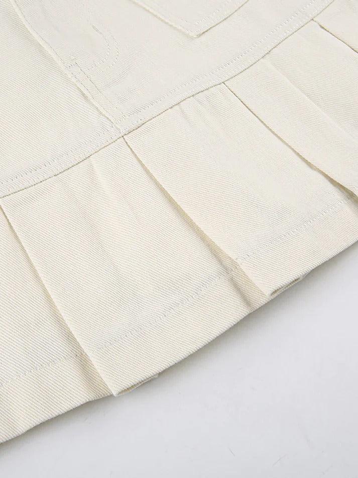 Zipper Panel Pleats Mini Skirts - AnotherChill