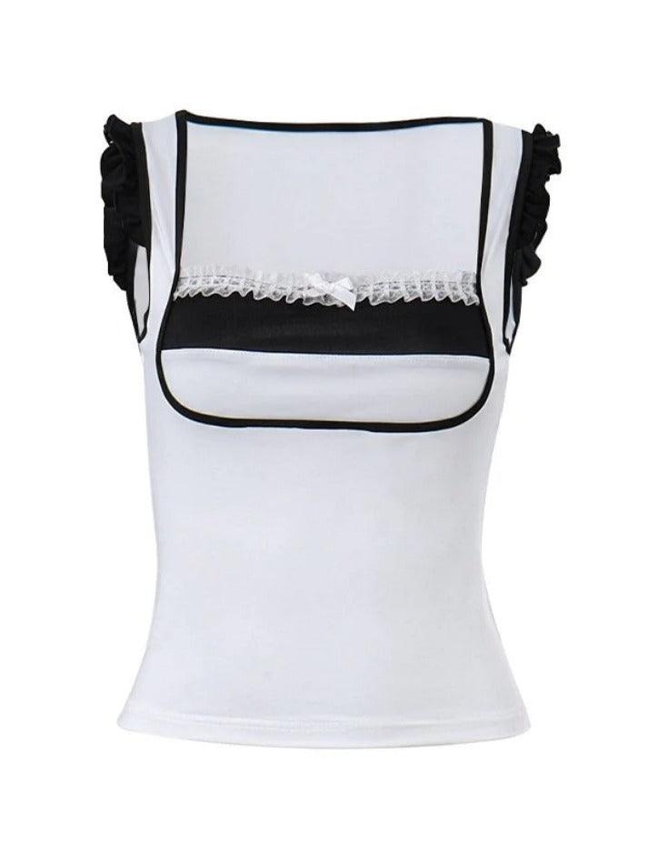 Lace Trim Patchwork Tank Top - AnotherChill