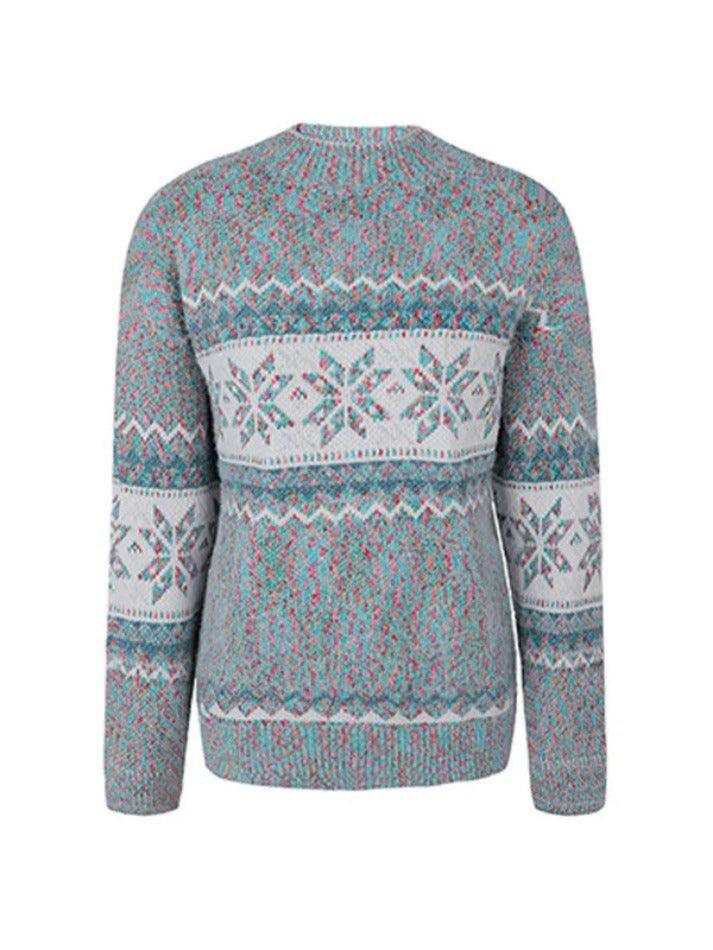 Snowflake Jacquard Mock Neck Sweater - AnotherChill