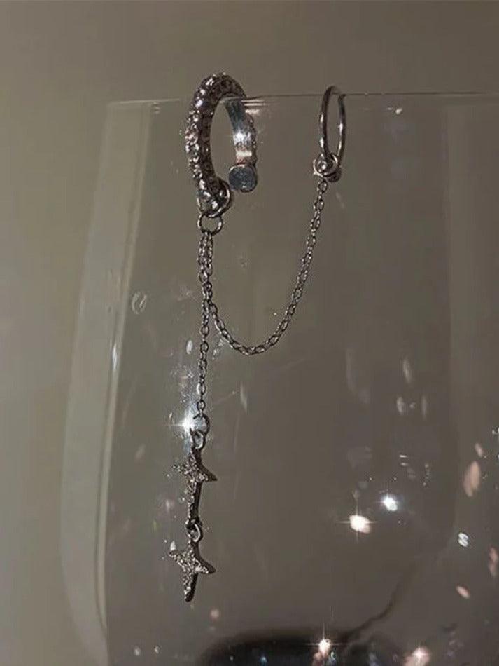 Shiny Star Pendant Chain Link Cuff Earring - AnotherChill