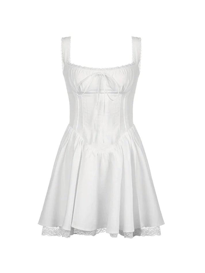 Lace Panel Pleated Dress - AnotherChill