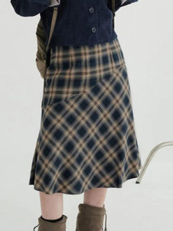 Contrast Color Plaid Splice High Rise Mini Skirt - AnotherChill