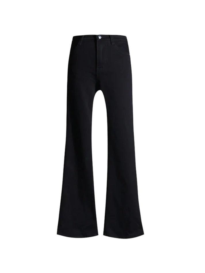 Versatile Black High Waist Stretchy Lengthen Flare Jeans - AnotherChill