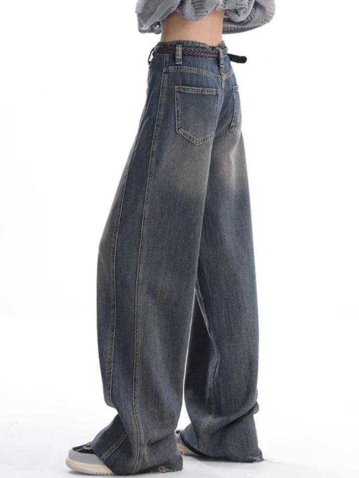 Vintage Wash Raw Trim Boyfriend Jeans - AnotherChill