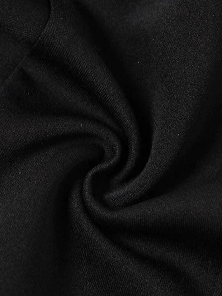Gloves Detail Strapless Black Mini Dress - AnotherChill