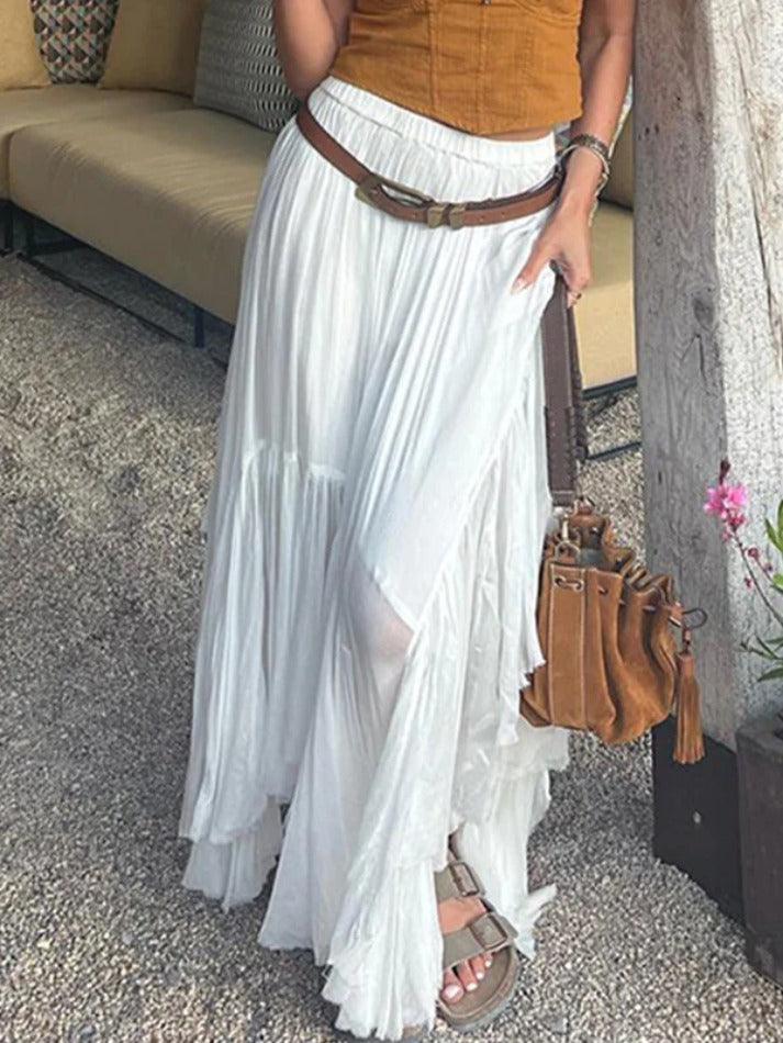 See Through Irregular Hem Midi Skirt - AnotherChill