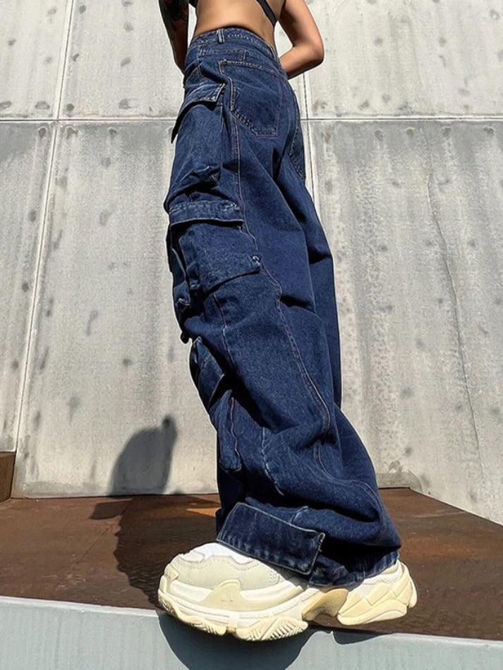Washed Multi Pocket Cargo Jeans - AnotherChill