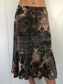 Vintage Random Print Low Rise Midi Skirt - AnotherChill