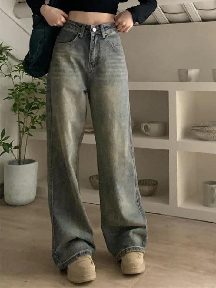 Washed Distressed High Rise Boyfriend Jeans - AnotherChill