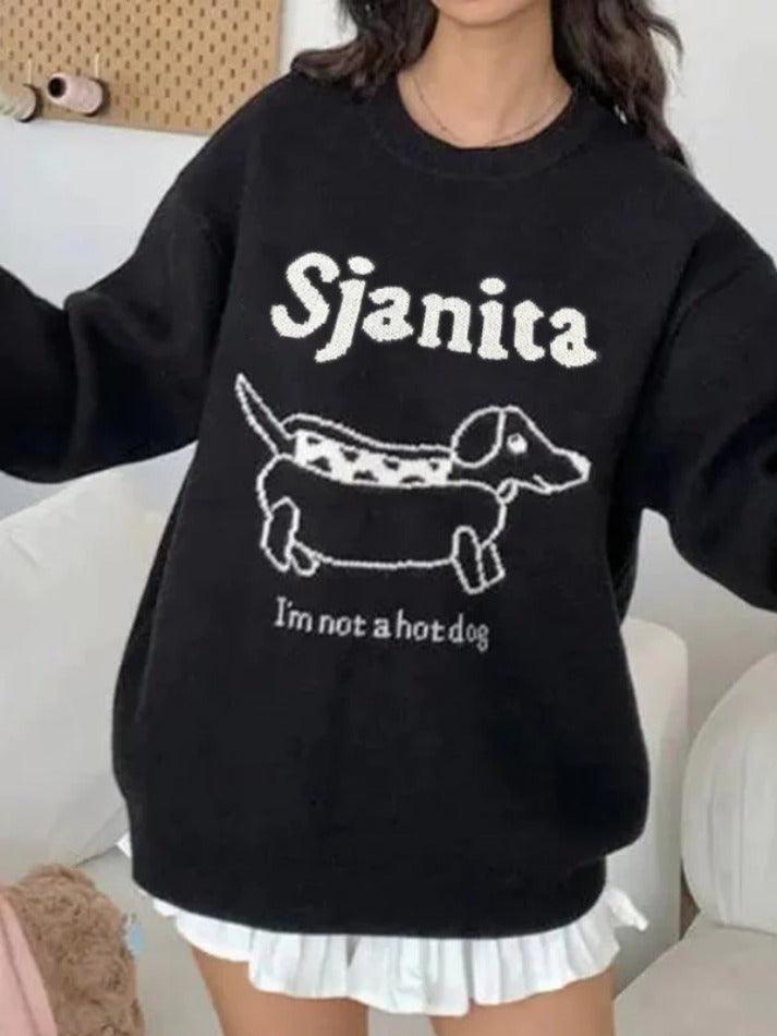 Adorable Dachshund Print Sweater - AnotherChill
