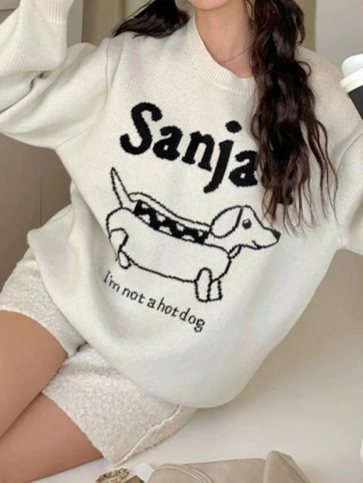 Adorable Dachshund Print Sweater - AnotherChill