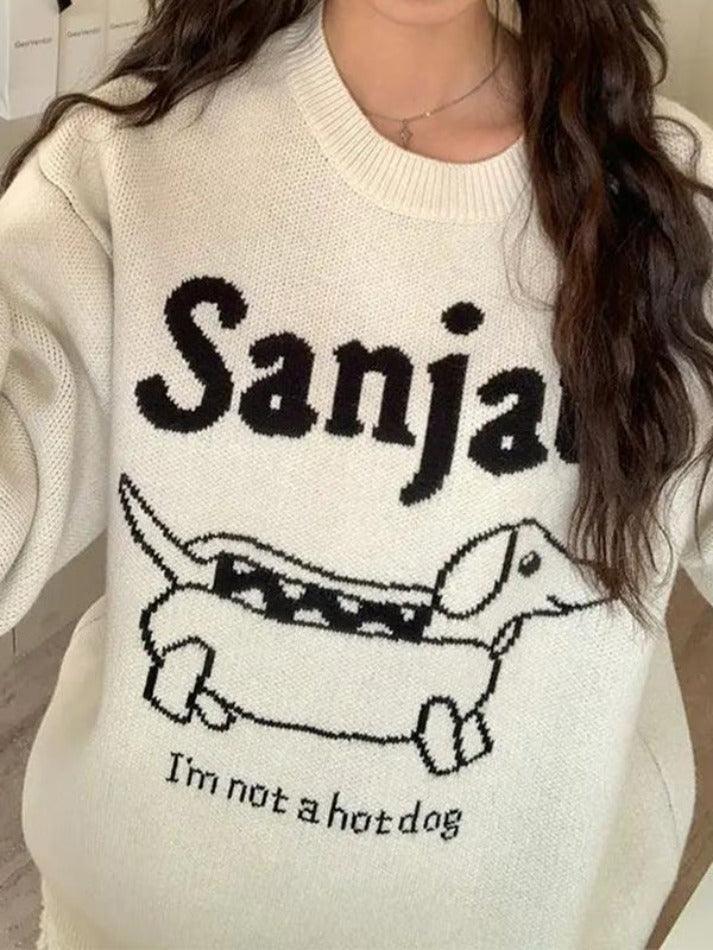 Adorable Dachshund Print Sweater - AnotherChill