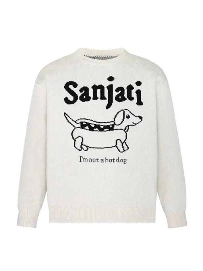 Adorable Dachshund Print Sweater - AnotherChill