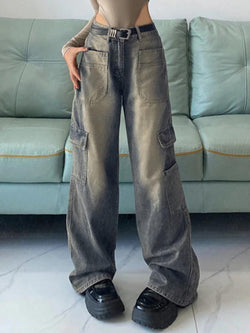 American Vintage Style Pocket Cargo Boyfriend Jeans - AnotherChill