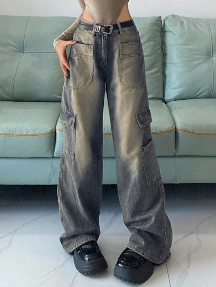 American Vintage Style Pocket Cargo Boyfriend Jeans - AnotherChill
