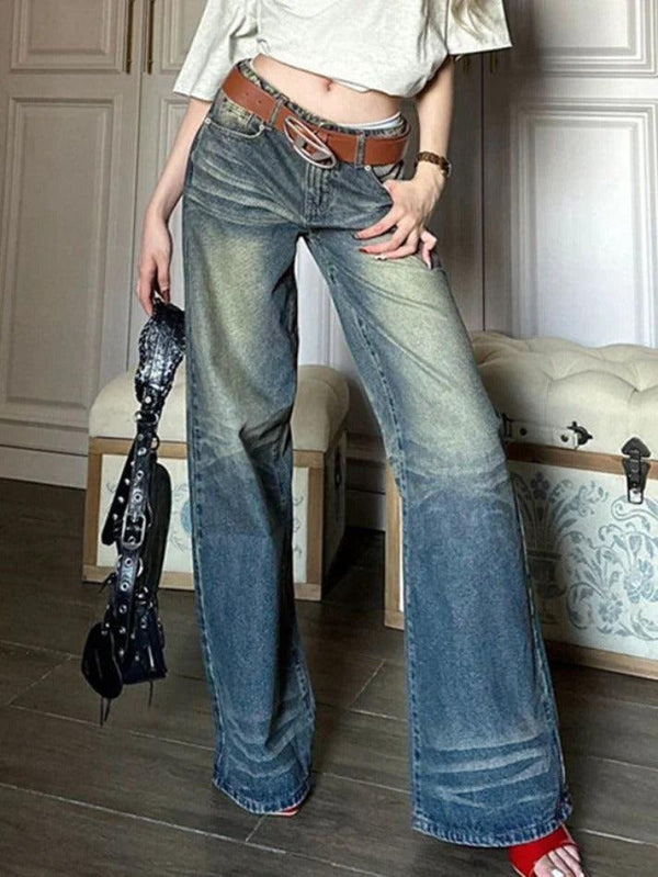 Vintage Wash Embroidery Boyfriend Jeans - AnotherChill