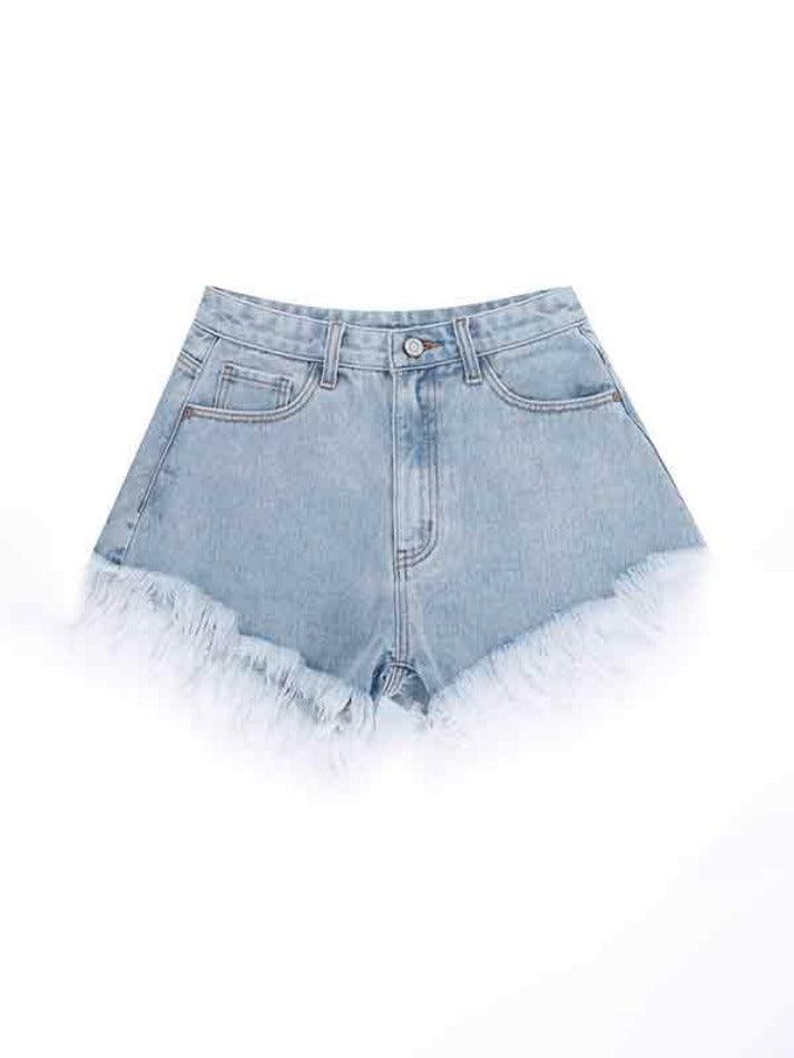 Vintage Burr Flare Denim Shorts - AnotherChill