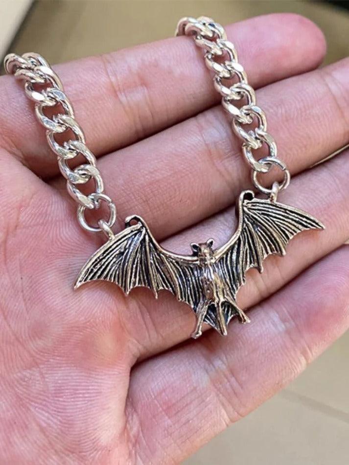 Bat Pendant Chunky Chain Necklace - AnotherChill