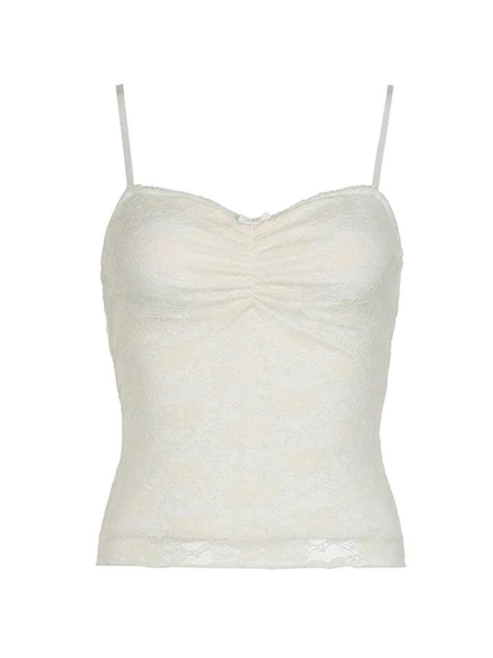 Guipure Lace Ruched Cami Top - AnotherChill