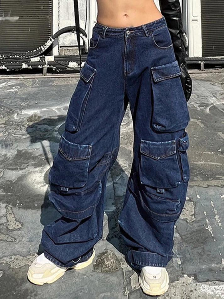 Washed Multi Pocket Cargo Jeans - AnotherChill