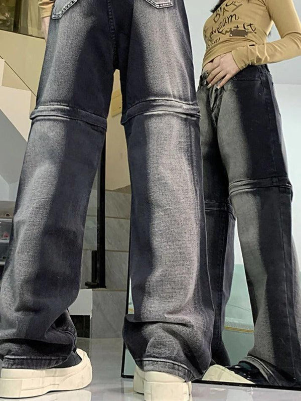 Vintage Ombre Removable Design Boyfriend Jeans - AnotherChill